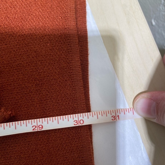 Tahari Terracotta fringe Cardigan Sweater - Picture 6 of 7